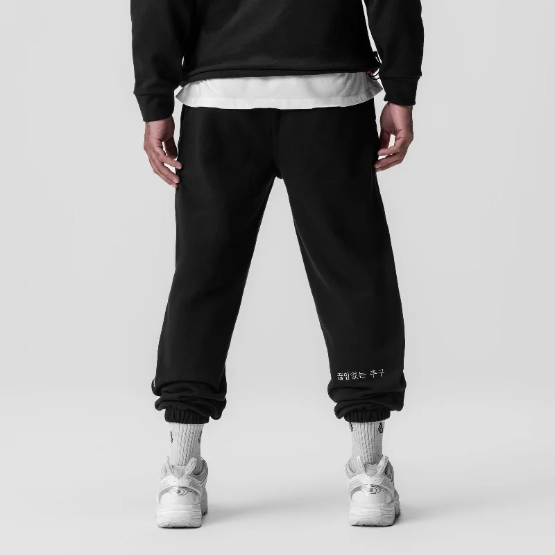 0655. Tech-Terry™ Oversized Sweats - Black ""Emblem""