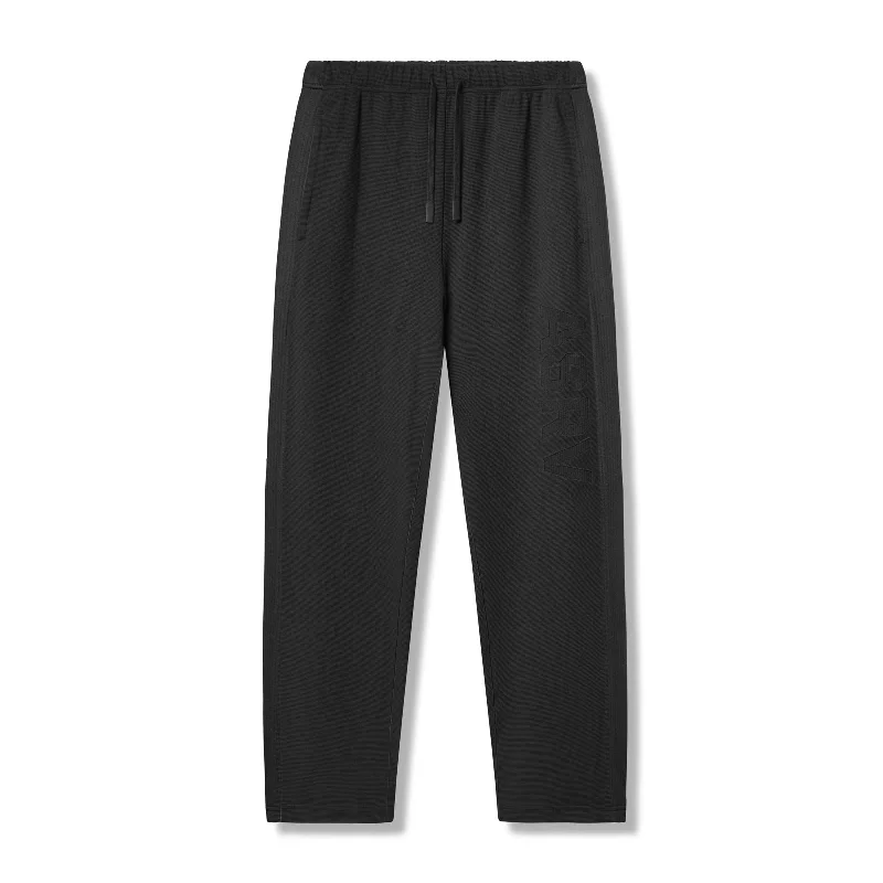 0957. Waffle Knit Relaxed Sweatpant - Black/Black