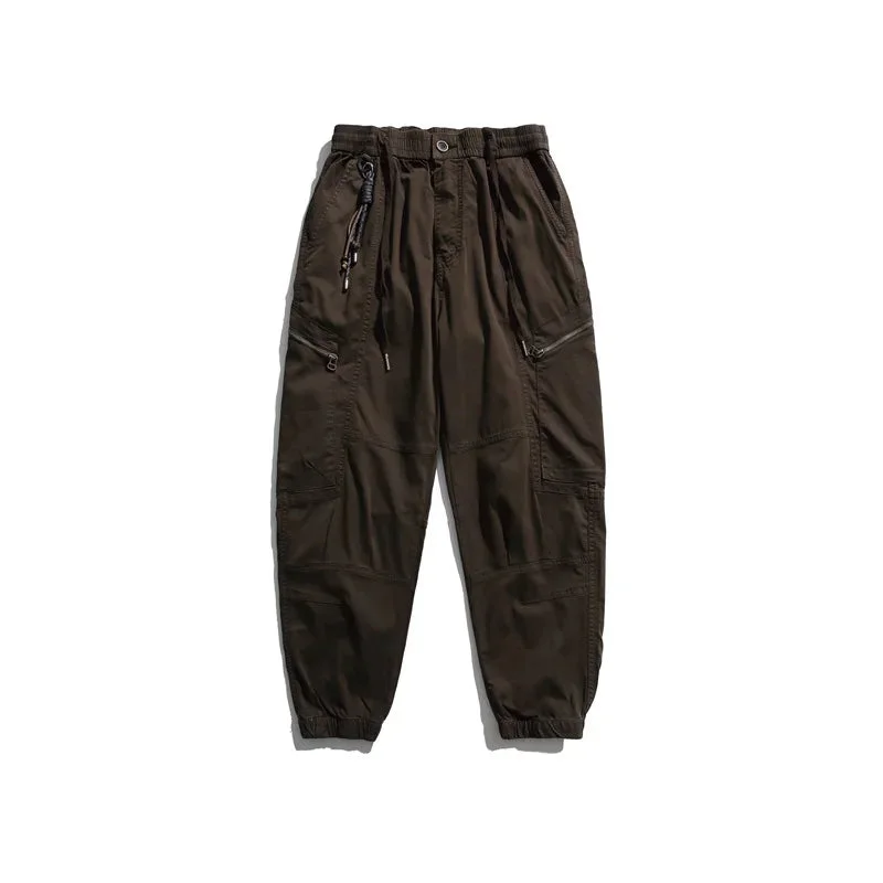 BM Vintage Zipper Pocket Cargo Pants - Casual Tactical Joggers