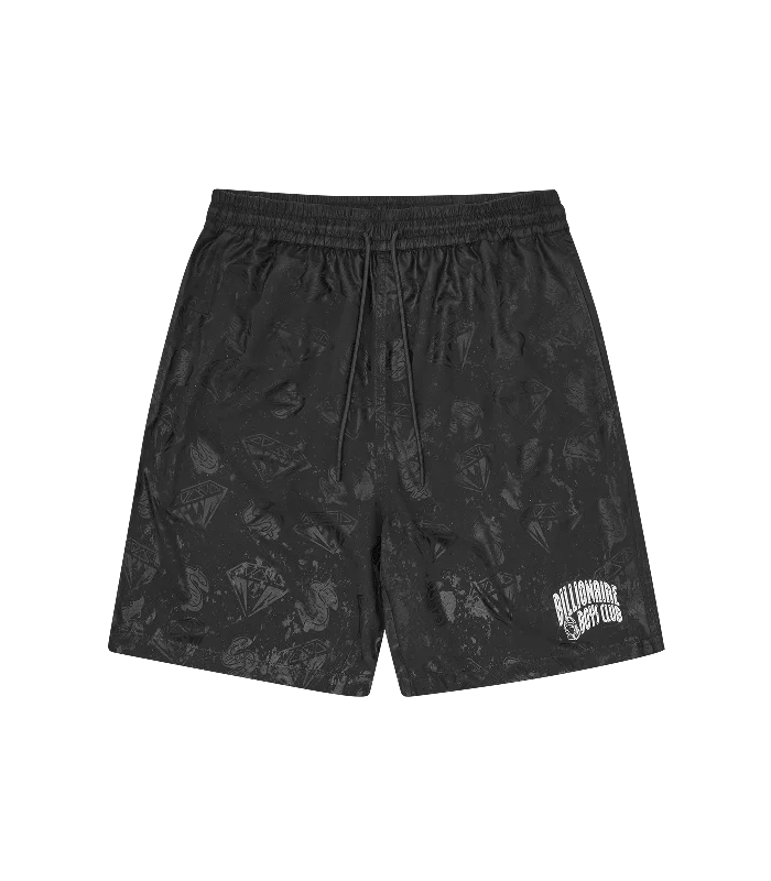 DIAMOND AND DOLLARS WATER-REACTIVE SWIMSHORTS - BLACK