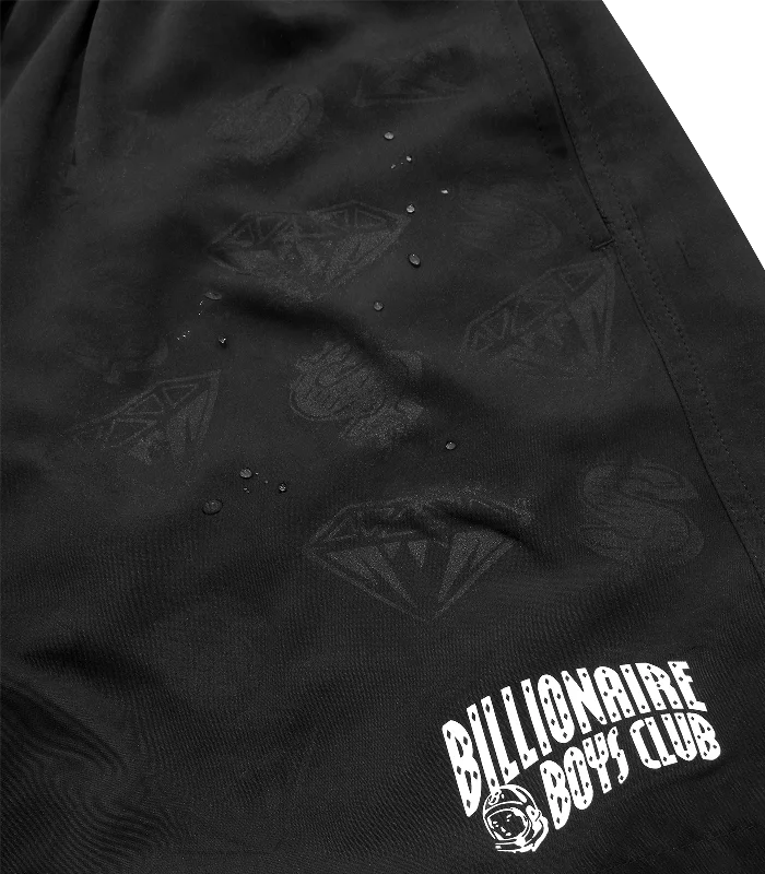 DIAMOND AND DOLLARS WATER-REACTIVE SWIMSHORTS - BLACK