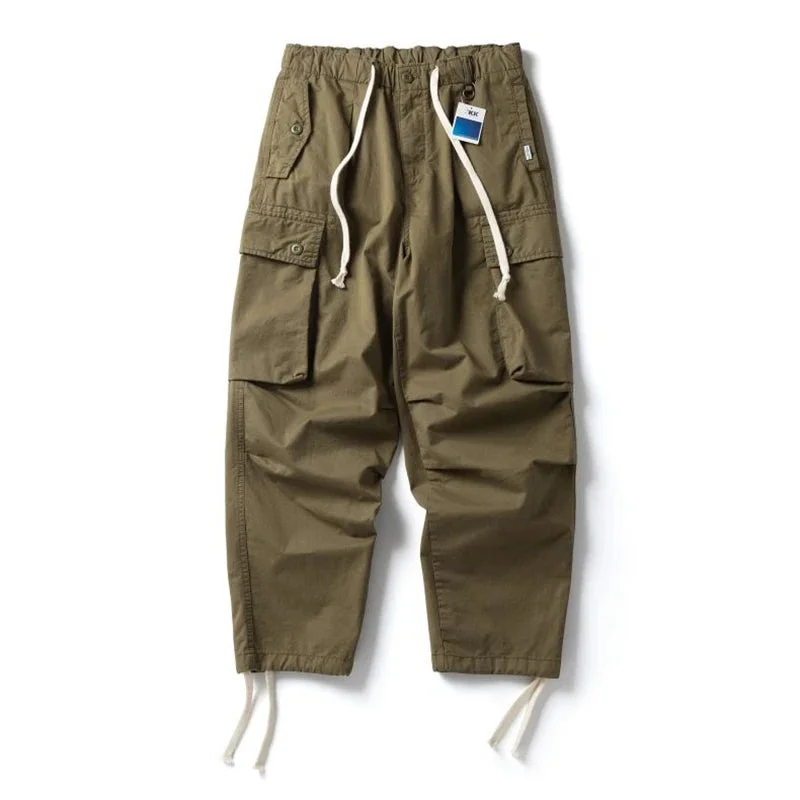 Japanese Streetwear Loose Straight Cargo Pants - Sports Casual Trousers