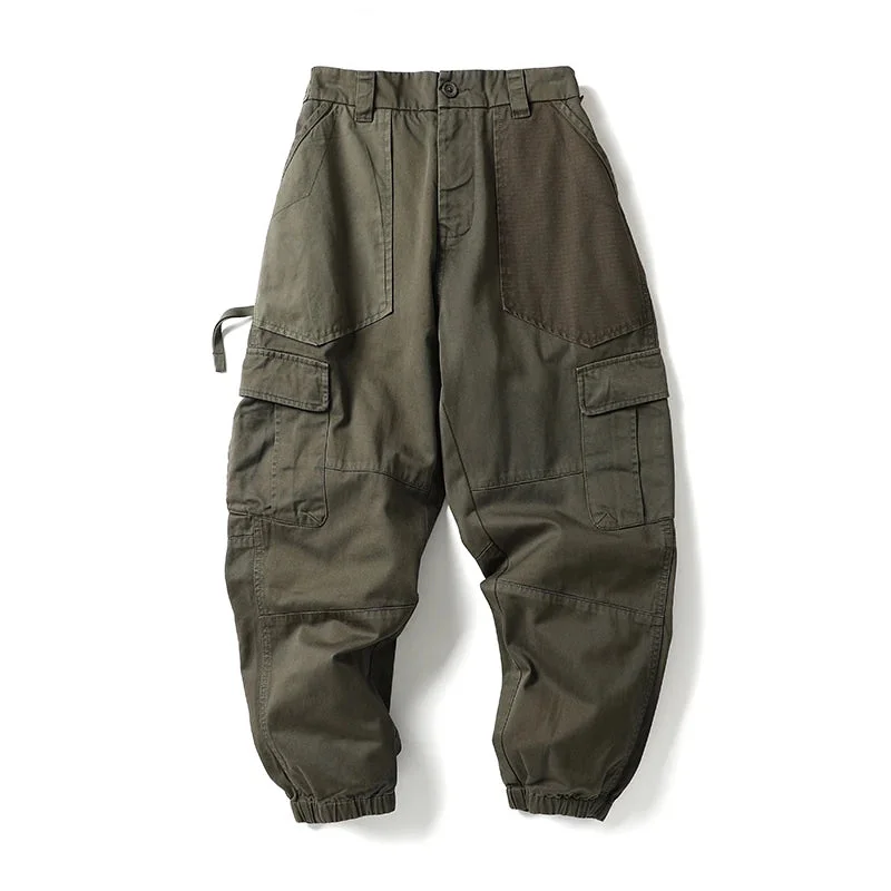 Japanese Trendy Cargo Pants Streetwear Khaki Casual Tactical Joggers