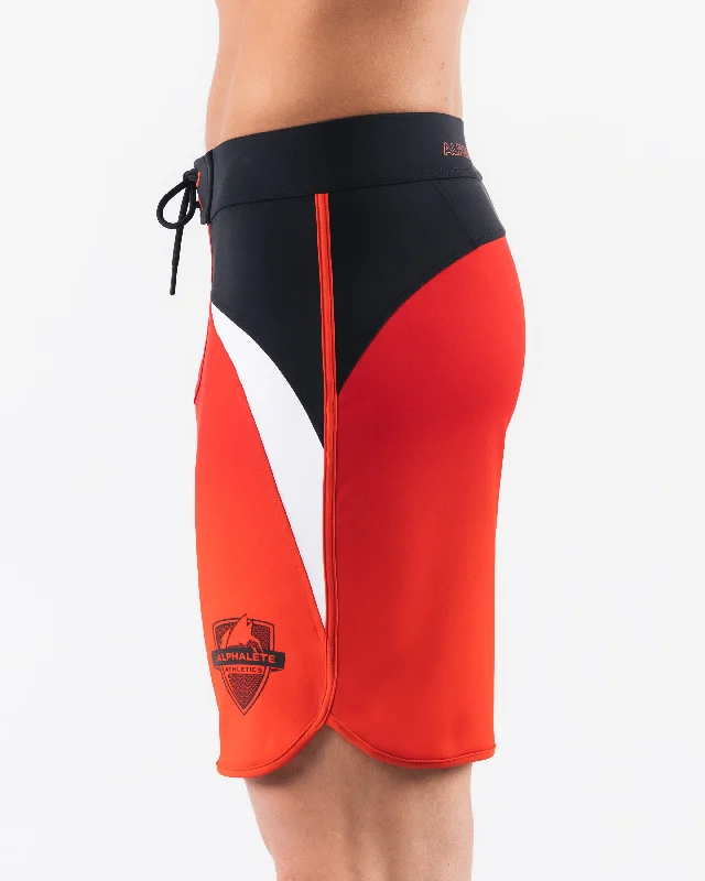 Crescent Boardshort - Crimson Rose