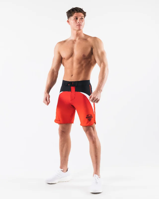 Crescent Boardshort - Crimson Rose