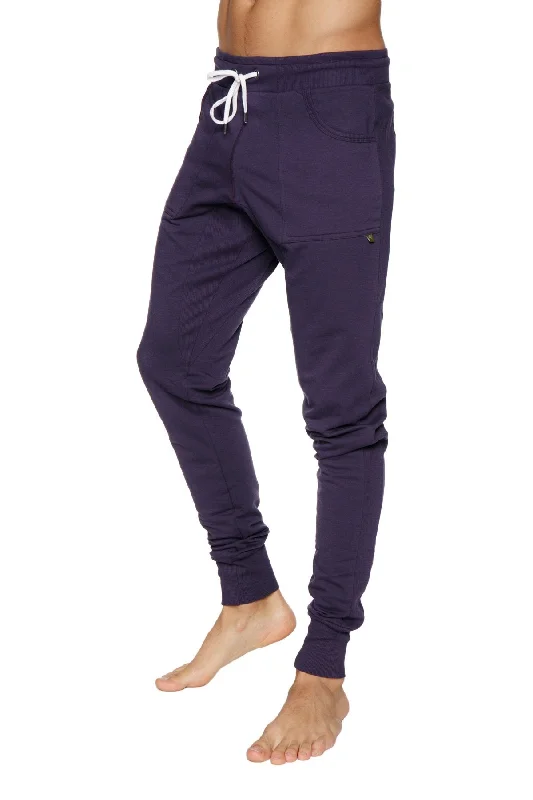 Long Cuffed Jogger & Yoga Sweat Pants (Eggplant)