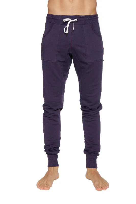 Long Cuffed Jogger & Yoga Sweat Pants (Eggplant)