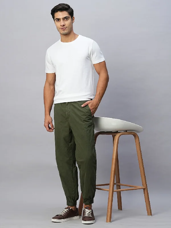 Men's Green Cotton Jogger