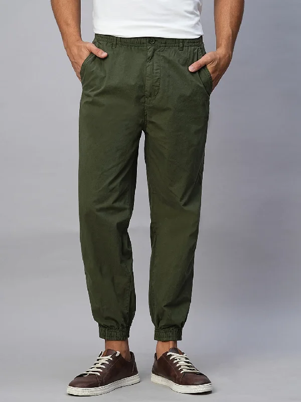 Men's Green Cotton Jogger