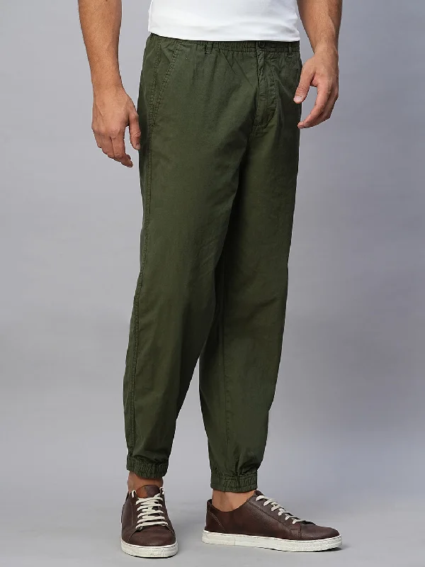 Men's Green Cotton Jogger