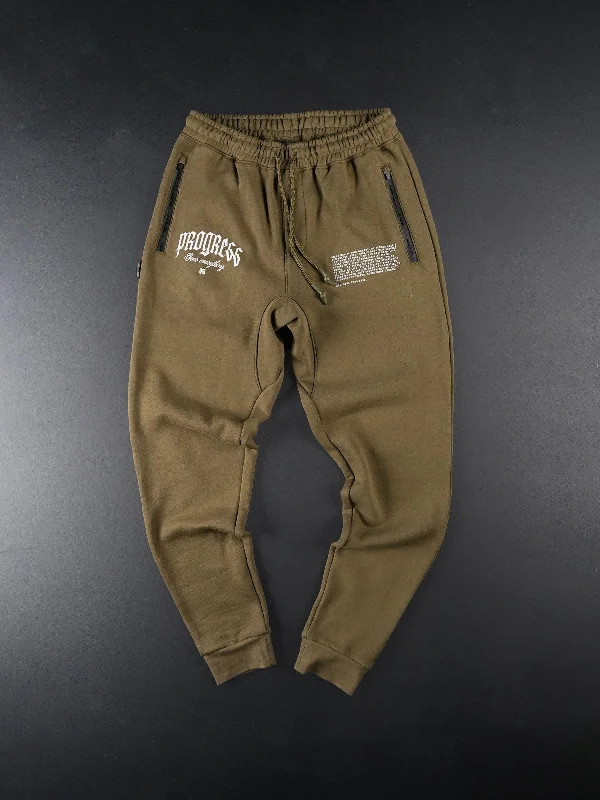 PROGRESS FITTED JOGGER- OLIVE