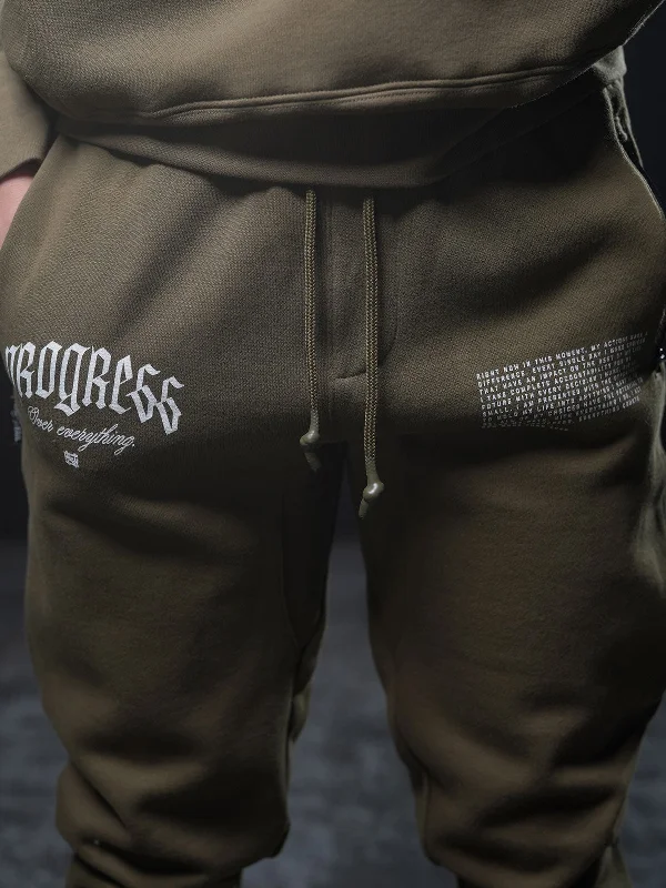 PROGRESS FITTED JOGGER- OLIVE