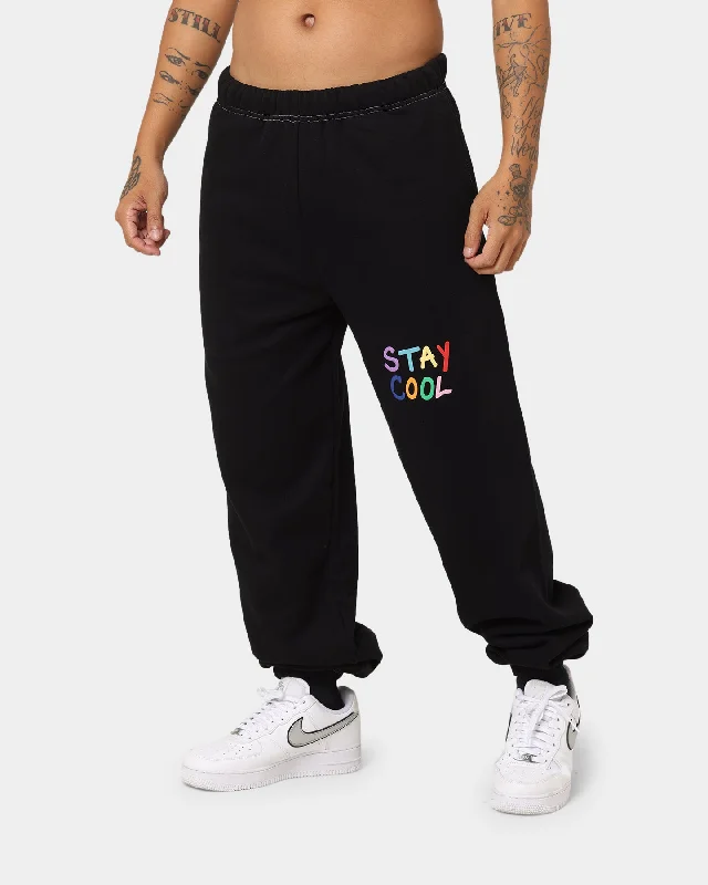 STAYCOOLNYC Puff Paint Sweat Pants Black