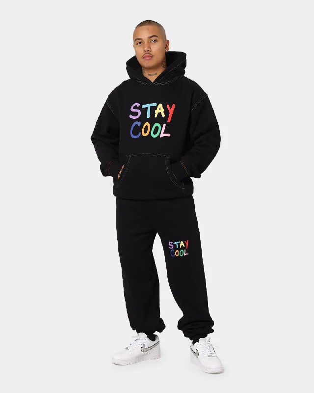 STAYCOOLNYC Puff Paint Sweat Pants Black