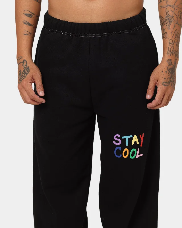 STAYCOOLNYC Puff Paint Sweat Pants Black