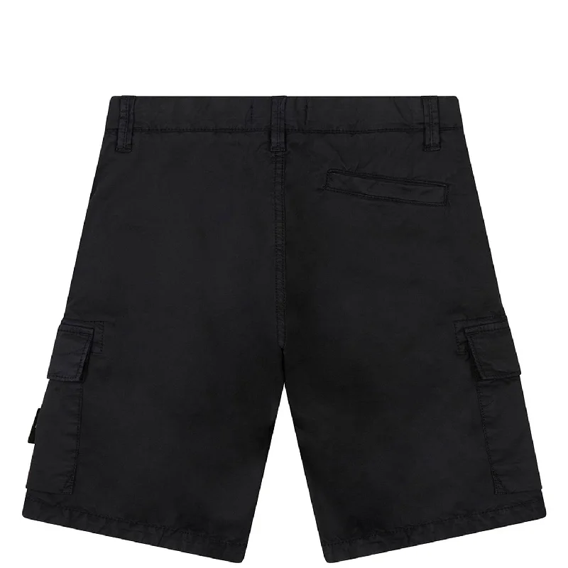 Stone Island Junior Black Cargo Shorts