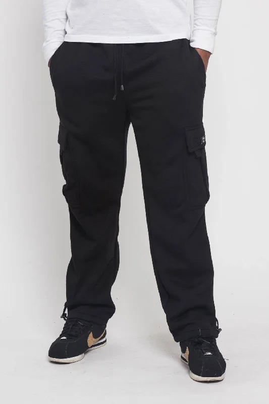 Victorious Men's Solid Fleece Heavyweight Cargo Sweat Pants