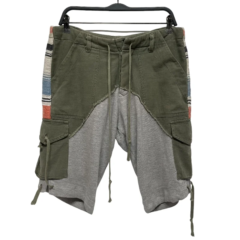 GREG LAUREN/Shorts/2/Cotton/GRN/half cargo half sweat shorts