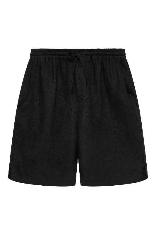 JERRY - Linen Shorts Black