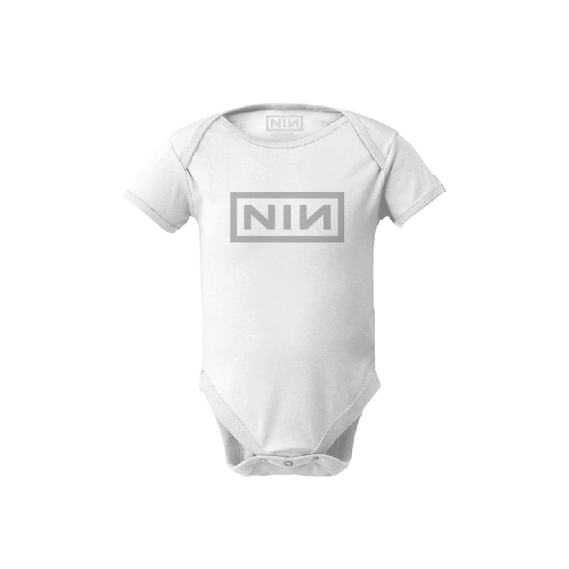 NIN LOGO WHITE ONESIE