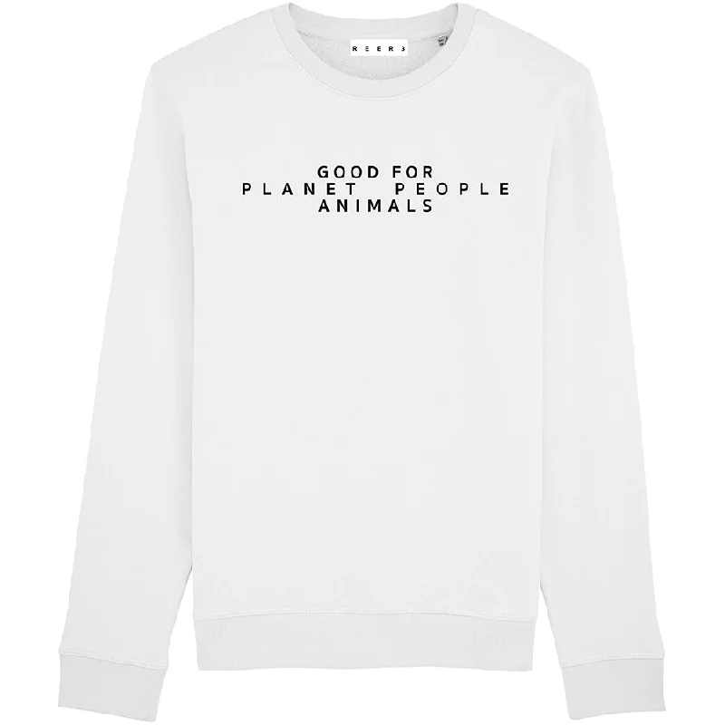 UNISEX STATEMENT SWEATER ""GOOD FOR"" IN WHITE