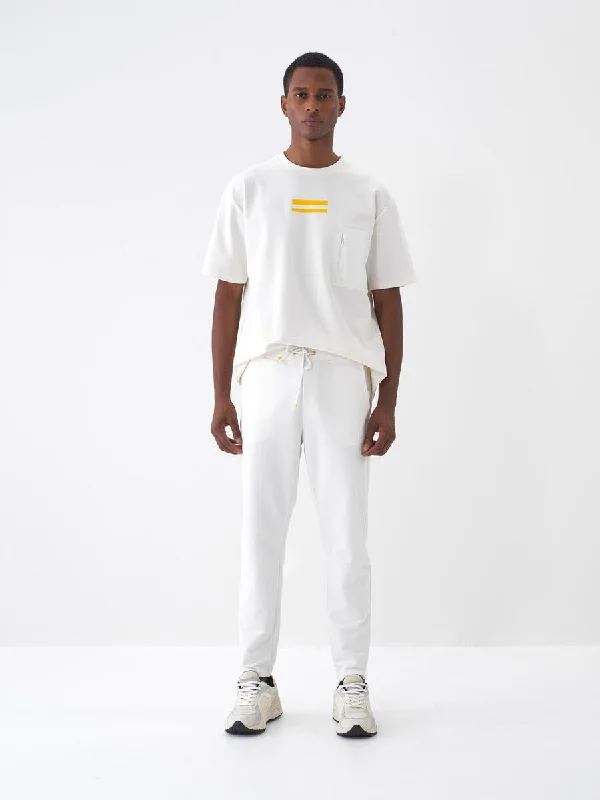 Xint Off White Pant With Elastic Waist