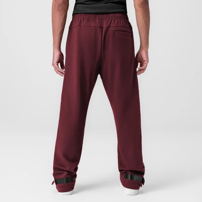 0998. Herringbone Terry Snap Button Sweats - Crimson Red