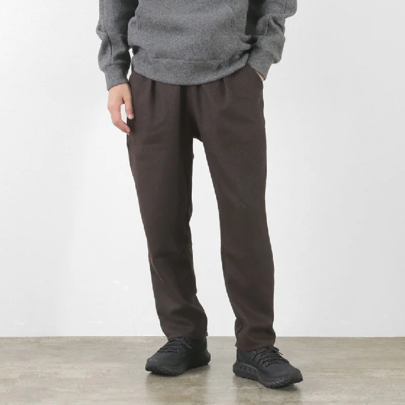 RE MADE IN TOKYO JAPAN（アールイー） ウールカシミアカルゼ タックパンツ / メンズ イージーパンツ ウエストゴム 総ゴム 日本製 Wool Cashmere Kersey Tuck PTS