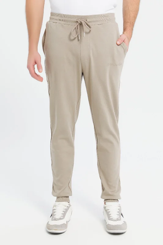 Men Beige Soft Touch Joggers