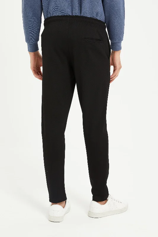 Men Black Pull On Jog Trousers