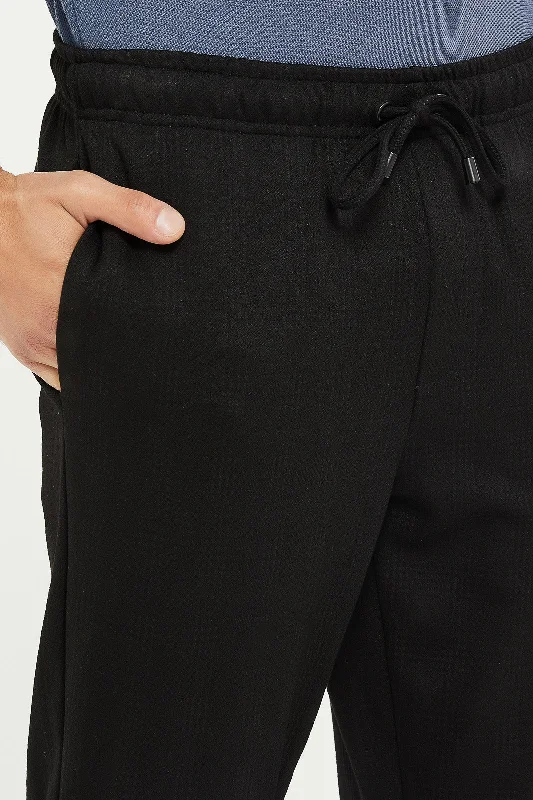 Men Black Pull On Jog Trousers