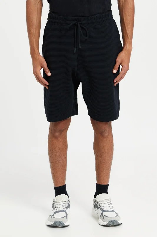 Men Black Lounge Jogger Short