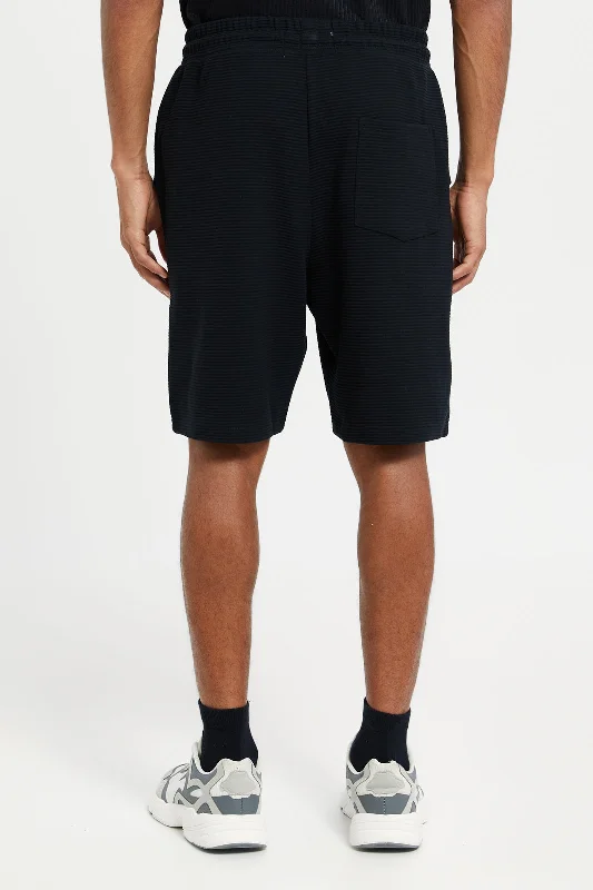 Men Black Lounge Jogger Short