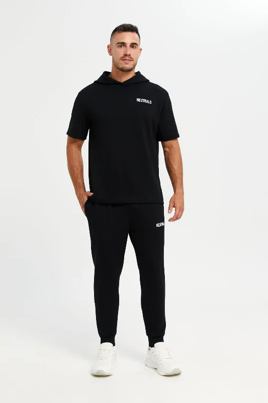 Men Black Printed Active Pants