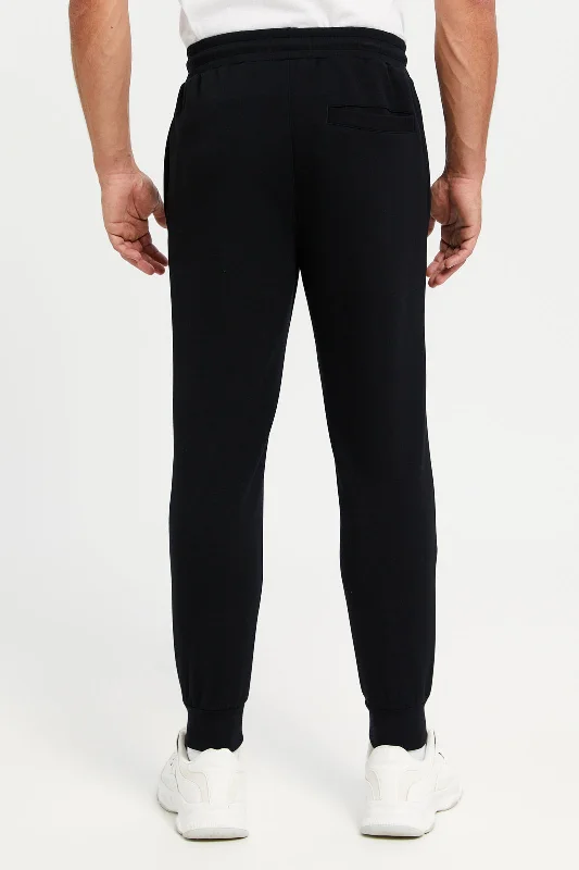 Men Black Printed Active Pants