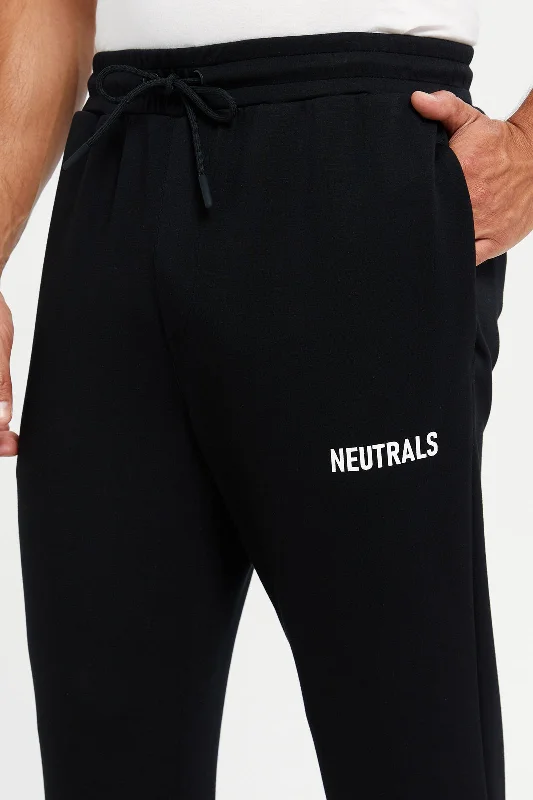 Men Black Printed Active Pants