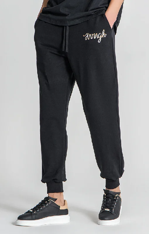 Black Laced Loose Joggers