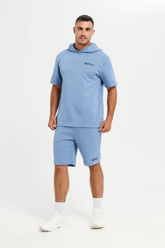 Men Blue Plain Active Shorts