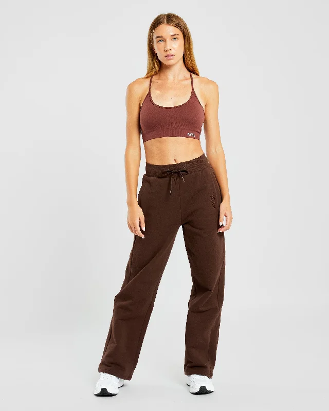 Everyday Relaxed Straight Leg Joggers - Brown