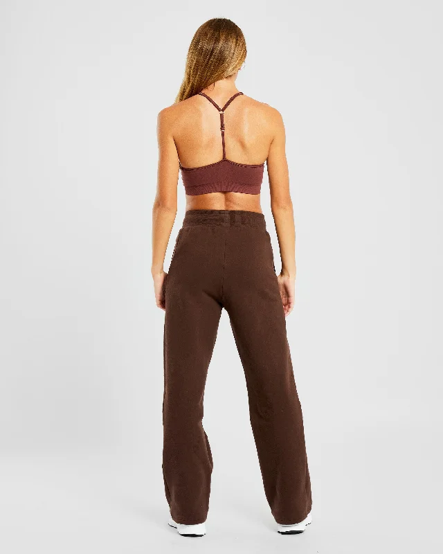 Everyday Relaxed Straight Leg Joggers - Brown