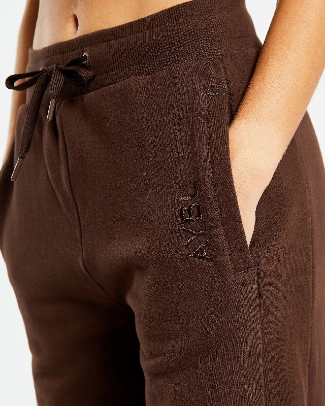 Everyday Relaxed Straight Leg Joggers - Brown