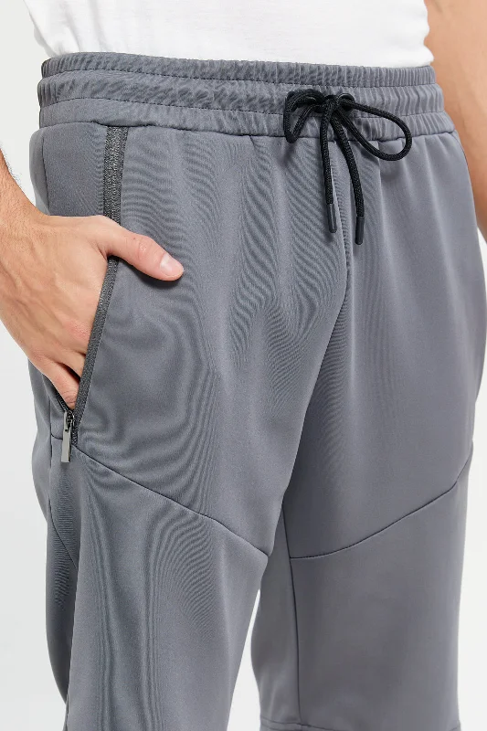 Men Grey Slim Fit Active Shorts