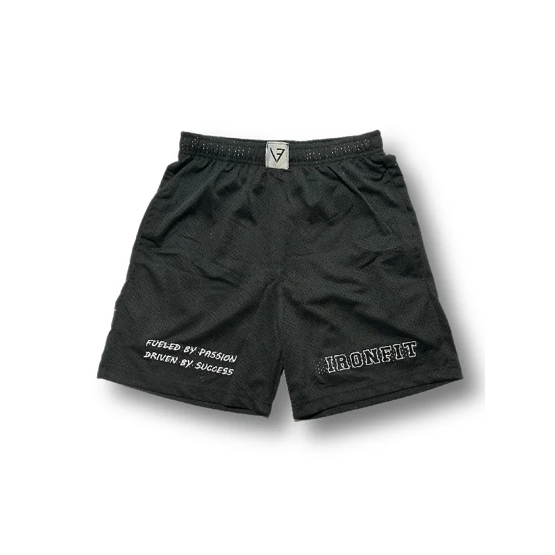 IRONFIT MESH COLLEGE SHORT - BLACK