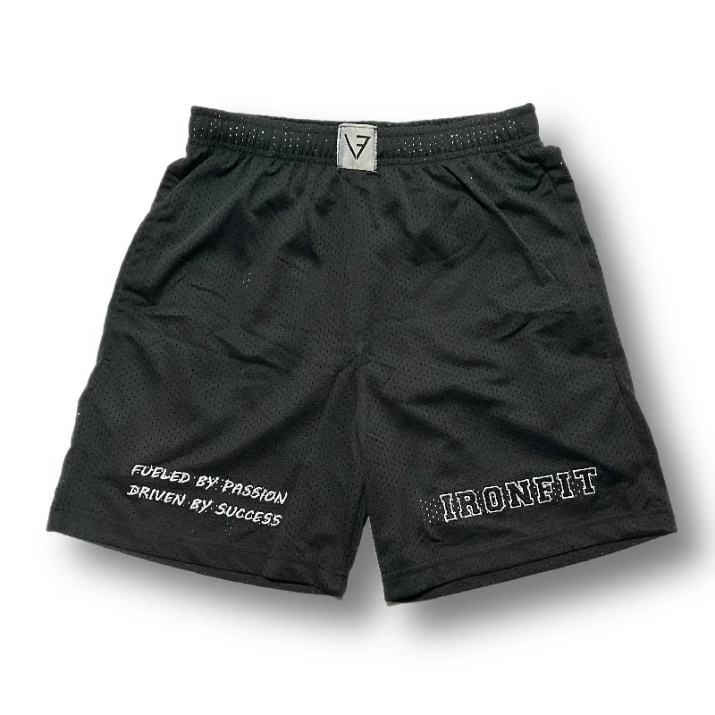 IRONFIT MESH COLLEGE SHORT - BLACK