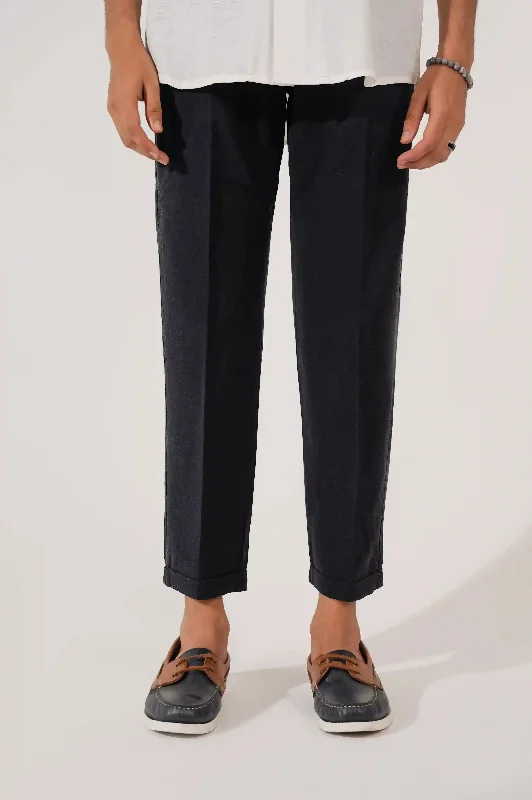 LINEN TURN-UP PANTS