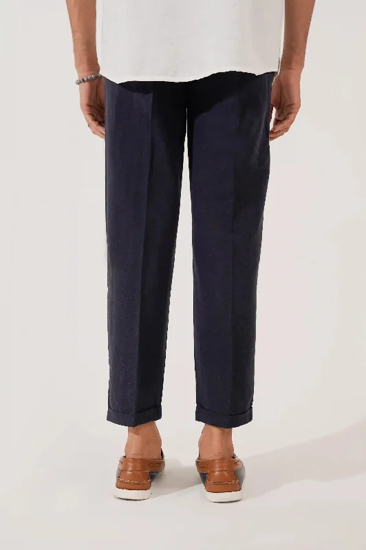 LINEN TURN-UP PANTS