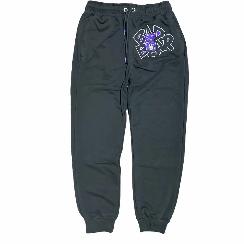 Men's 12S Concord Bad Bear Joggers In Black/purple