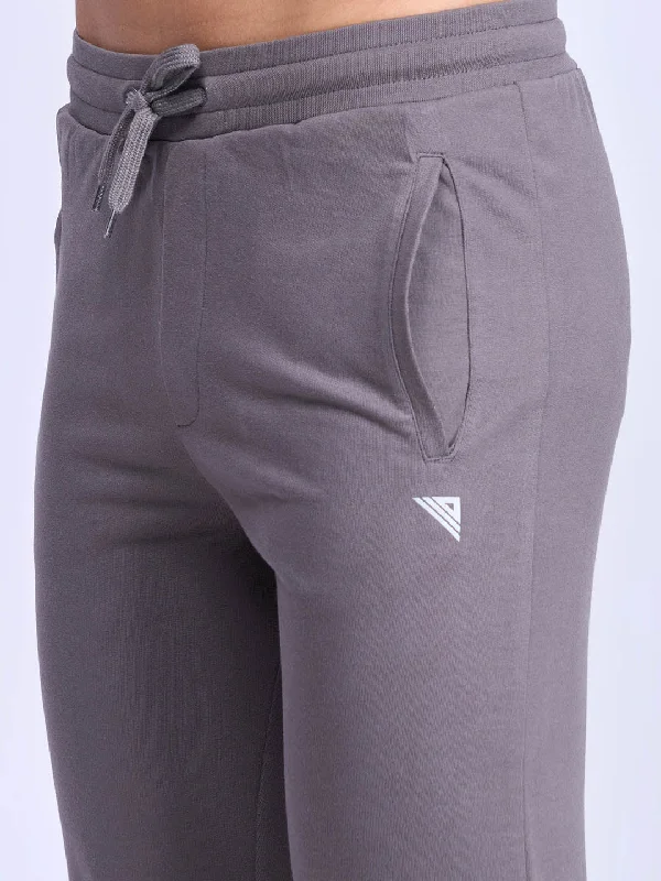 Mens Cotton Zipper Packet Jogger Dark Grey