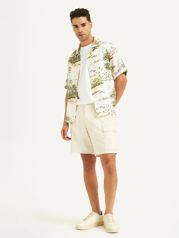 Men's White Regular Fit Shorts