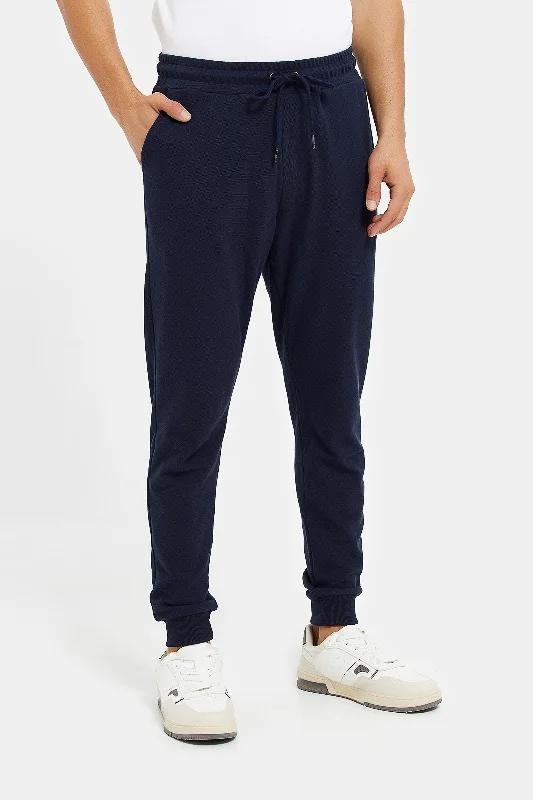 Men Navy Pique Jogger